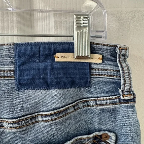 Pilcro Anthropologie Patchwork Jeans Size 27 Slim Boyfriend Light Wash Boho - Picture 11 of 12